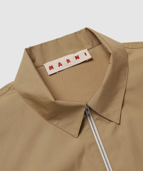 MARNI LOGO / オーガニックポプリン ジップアップシャツ