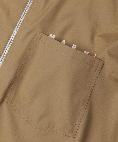 MARNI LOGO / オーガニックポプリン ジップアップシャツ