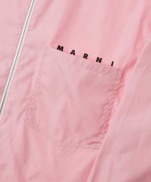 MARNI LOGO / オーガニックポプリン ジップアップシャツ