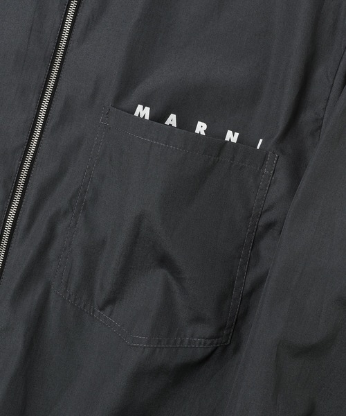 MARNI LOGO / オーガニックポプリン ジップアップシャツ