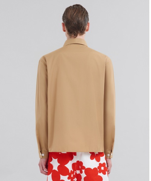 MARNI LOGO / オーガニックポプリン ジップアップシャツ