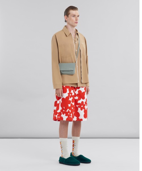 MARNI LOGO / オーガニックポプリン ジップアップシャツ