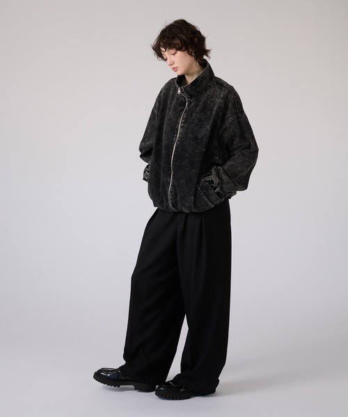 ONCILY（オンシェリー）の「VINTAGE-LIKE STAND NECK BLOUSON / ヴィンテージライクスタンドネックブルゾン（ブルゾン・メンズ・ブラック/ネイビー・MEDIUM/LARGE）」の9枚目の写真