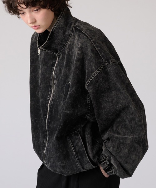 ONCILY（オンシェリー）の「VINTAGE-LIKE STAND NECK BLOUSON / ヴィンテージライクスタンドネックブルゾン（ブルゾン・メンズ・ブラック/ネイビー・MEDIUM/LARGE）」の7枚目の写真