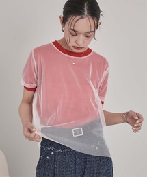 チュール」に該当するトップス（レッド/赤色系）ファッション