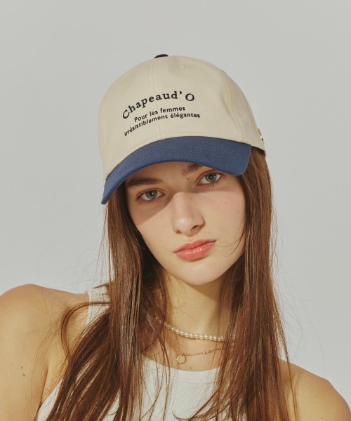 Chapeau d' O(シャポードオー)の「Chapeau d' O Canvas Arch Logo Cap / シャポードオー(キャップ・レディース・ライトブルー/ホワイト/ピンク/ネイビー/ホワイト×ネイビー・FREE)」の8枚目の写真