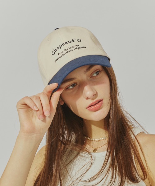 Chapeau d' O(シャポードオー)の「Chapeau d' O Canvas Arch Logo Cap / シャポードオー(キャップ・レディース・ライトブルー/ホワイト/ピンク/ネイビー/ホワイト×ネイビー・FREE)」の9枚目の写真