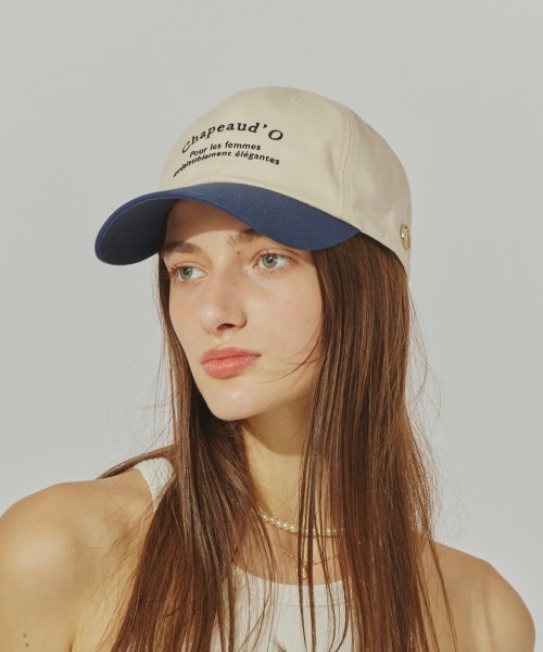 Chapeau d' O(シャポードオー)の「Chapeau d' O Canvas Arch Logo Cap / シャポードオー(キャップ・レディース・ライトブルー/ホワイト/ピンク/ネイビー/ホワイト×ネイビー・FREE)」の10枚目の写真