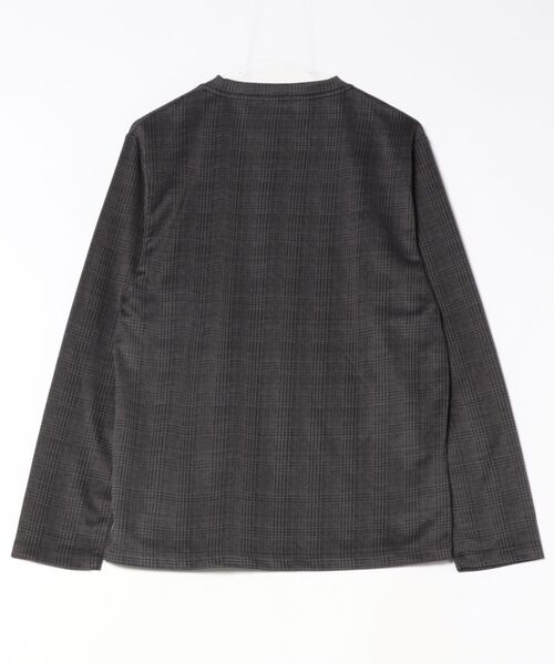 renoma HOMME（レノマオム）の「【ストレッチ ウォッシャブル】レノマ オム 千鳥ジャガード クルーネック長袖Tシャツ（Tシャツ/カットソー・メンズ・ホワイト/ブラック・MEDIUM/LARGE/X-LARGE）」の4枚目の写真