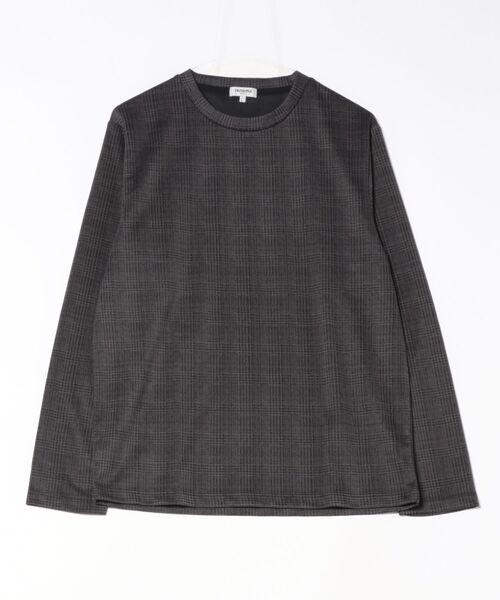renoma HOMME（レノマオム）の「【ストレッチ ウォッシャブル】レノマ オム 千鳥ジャガード クルーネック長袖Tシャツ（Tシャツ/カットソー・メンズ・ホワイト/ブラック・MEDIUM/LARGE/X-LARGE）」の3枚目の写真