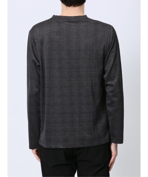 renoma HOMME（レノマオム）の「【ストレッチ ウォッシャブル】レノマ オム 千鳥ジャガード クルーネック長袖Tシャツ（Tシャツ/カットソー・メンズ・ホワイト/ブラック・MEDIUM/LARGE/X-LARGE）」の7枚目の写真