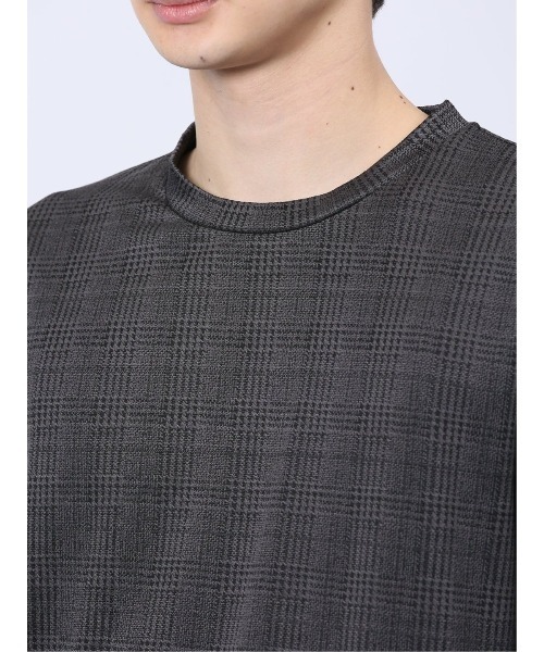 renoma HOMME（レノマオム）の「【ストレッチ ウォッシャブル】レノマ オム 千鳥ジャガード クルーネック長袖Tシャツ（Tシャツ/カットソー・メンズ・ホワイト/ブラック・MEDIUM/LARGE/X-LARGE）」の8枚目の写真