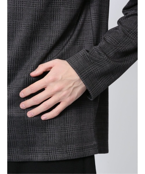 renoma HOMME（レノマオム）の「【ストレッチ ウォッシャブル】レノマ オム 千鳥ジャガード クルーネック長袖Tシャツ（Tシャツ/カットソー・メンズ・ホワイト/ブラック・MEDIUM/LARGE/X-LARGE）」の9枚目の写真