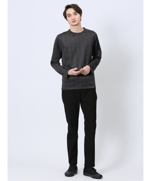 renoma HOMME（レノマオム）の「【ストレッチ ウォッシャブル】レノマ オム 千鳥ジャガード クルーネック長袖Tシャツ（Tシャツ/カットソー・メンズ・ホワイト/ブラック・MEDIUM/LARGE/X-LARGE）」の14枚目の写真