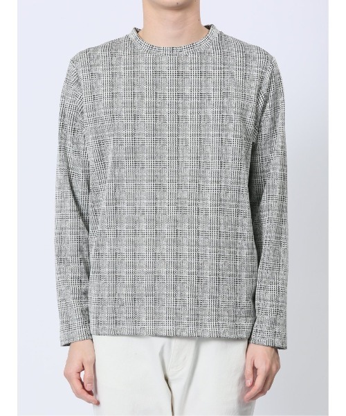 renoma HOMME（レノマオム）の「【ストレッチ ウォッシャブル】レノマ オム 千鳥ジャガード クルーネック長袖Tシャツ（Tシャツ/カットソー・メンズ・ホワイト/ブラック・MEDIUM/LARGE/X-LARGE）」の17枚目の写真