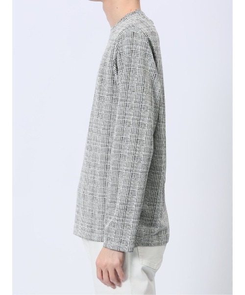 renoma HOMME（レノマオム）の「【ストレッチ ウォッシャブル】レノマ オム 千鳥ジャガード クルーネック長袖Tシャツ（Tシャツ/カットソー・メンズ・ホワイト/ブラック・MEDIUM/LARGE/X-LARGE）」の18枚目の写真