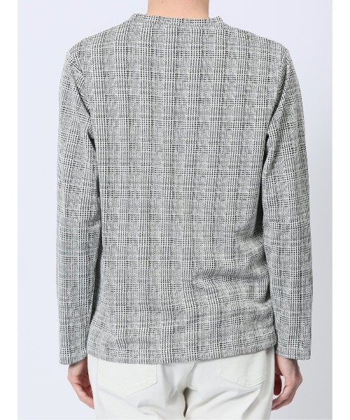 renoma HOMME（レノマオム）の「【ストレッチ ウォッシャブル】レノマ オム 千鳥ジャガード クルーネック長袖Tシャツ（Tシャツ/カットソー・メンズ・ホワイト/ブラック・MEDIUM/LARGE/X-LARGE）」の19枚目の写真