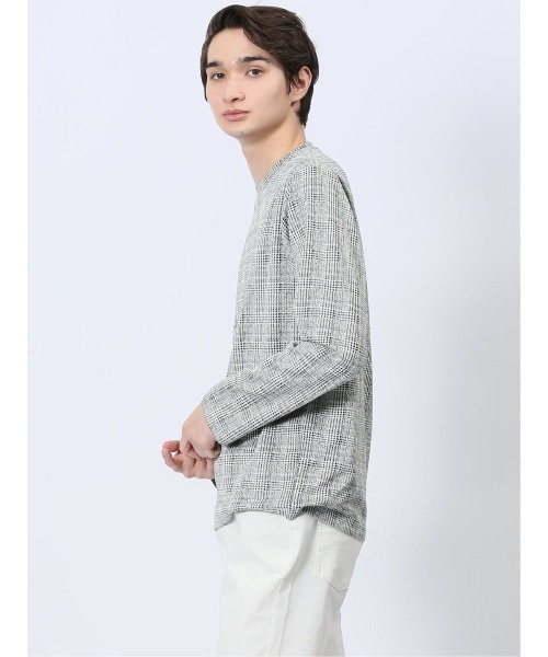 renoma HOMME（レノマオム）の「【ストレッチ ウォッシャブル】レノマ オム 千鳥ジャガード クルーネック長袖Tシャツ（Tシャツ/カットソー・メンズ・ホワイト/ブラック・MEDIUM/LARGE/X-LARGE）」の22枚目の写真