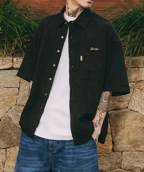 Subciety(サブサエティ)の「Patch work shirt(シャツ/ブラウス・メンズ・ブラック/ホワイト/ネイビー・X-LARGE/LARGE/MEDIUM/SMALL)」の2枚目の写真