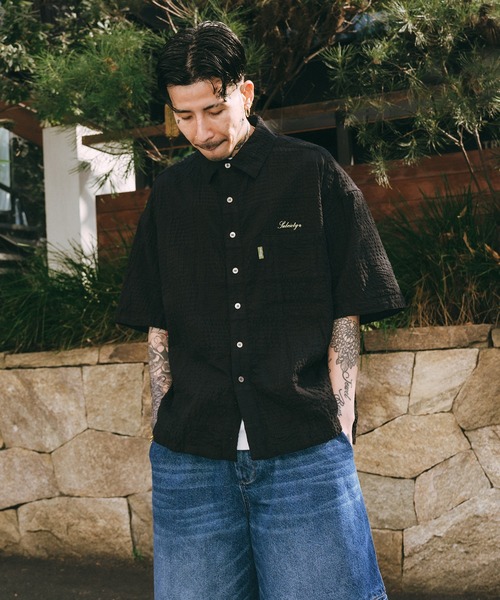 Subciety(サブサエティ)の「Patch work shirt(シャツ/ブラウス・メンズ・ブラック/ホワイト/ネイビー・X-LARGE/LARGE/MEDIUM/SMALL)」の15枚目の写真