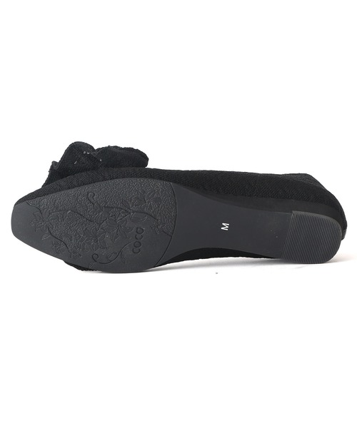 coca(ANDEX shoes product)(コカ)の「【SUSTINABLE】パール付きリボンニットフラットパンプス(パンプス・レディース・ブラック/ベージュ・LARGE/MEDIUM/SMALL)」の20枚目の写真
