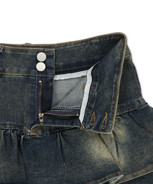 SPINNS（スピンズ）の「フリルで盛れる★ベルト付きデニムスカート/インナーパンツ付き/2サイズ展開（デニムスカート・レディース・ブラック/ブルー・S/M）」の13枚目の写真