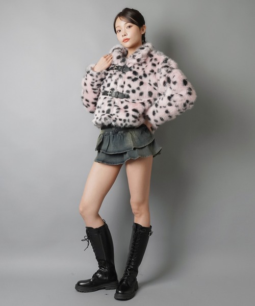 セール】フリルで盛れる☆ベルト付きデニムスカート/インナーパンツ