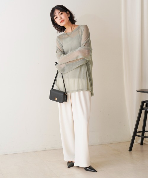 Bou Jeloud（ブージュルード）の「オーバーサイズラメシアートップス（Tシャツ/カットソー・レディース・ブラック/グレー/モカ/ベージュ・FREE）」の6枚目の写真