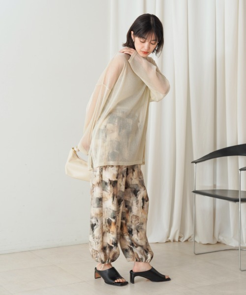 Bou Jeloud（ブージュルード）の「オーバーサイズラメシアートップス（Tシャツ/カットソー・レディース・ブラック/グレー/モカ/ベージュ・FREE）」の18枚目の写真