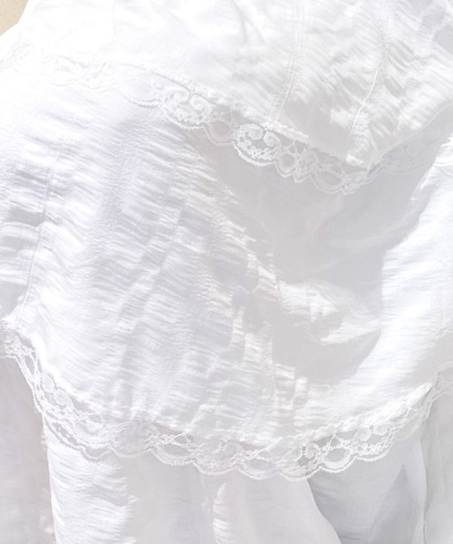 Mejoul（メジュール）の「レースティアードロングキャミワンピース（シャツワンピース・レディース・ブラック/パープル/ホワイト・L/M）」の12枚目の写真