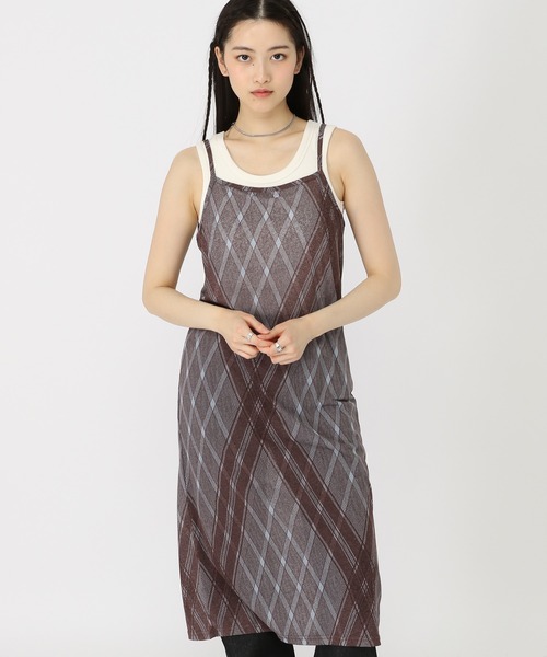 ALAND（エーランド）の「3.3 Field Trip／シアーチェックワンピース（ワンピース・レディース・ピンク/ライトブルー・FREE）」の2枚目の写真