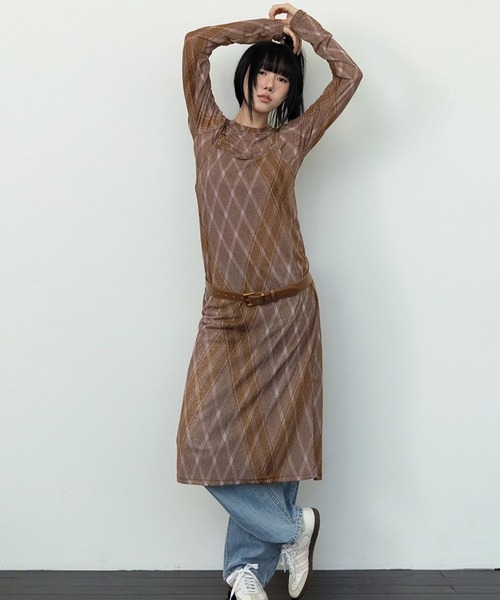 ALAND（エーランド）の「3.3 Field Trip／シアーチェックワンピース（ワンピース・レディース・ピンク/ライトブルー・FREE）」の11枚目の写真