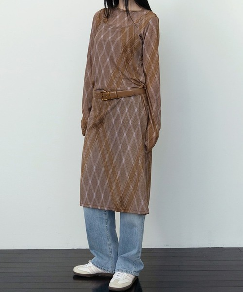 ALAND（エーランド）の「3.3 Field Trip／シアーチェックワンピース（ワンピース・レディース・ピンク/ライトブルー・FREE）」の12枚目の写真