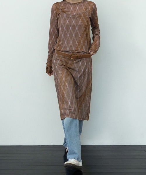 ALAND（エーランド）の「3.3 Field Trip／シアーチェックワンピース（ワンピース・レディース・ピンク/ライトブルー・FREE）」の13枚目の写真