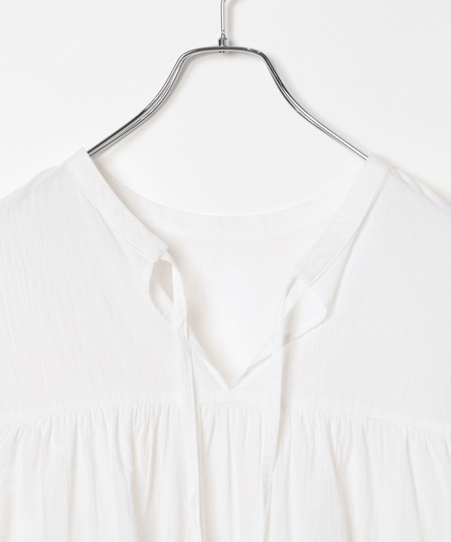 BAYFLOW（ベイフロー）の「コットンティアードチュニック（チュニック・レディース・オフホワイト/ブラック/ライトブルー・FREE）」の8枚目の写真