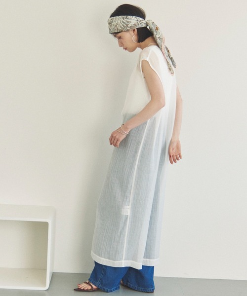 Doux archives（ドゥアルシーヴ）の「前後2WAY楊柳ジレワンピース（ワンピース・レディース・オフホワイト/ブラック/モカ・FREE）」の11枚目の写真