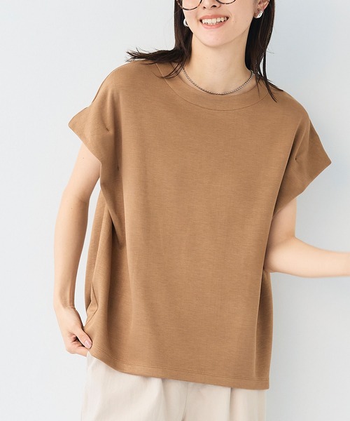 CROSS FUNCTION(クロスファンクション)の「《シワになりにくい》なめらかダンボール フレンチスリーブドルマンTシャツ【CF/クロスファンクション】(スウェット・レディース・ライトピンク/オフホワイト/ブラウン/ブラック・L/M/LL)」の20枚目の写真