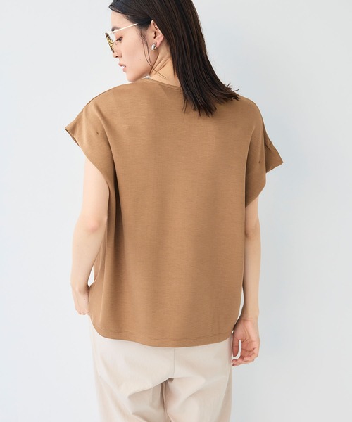 CROSS FUNCTION(クロスファンクション)の「《シワになりにくい》なめらかダンボール フレンチスリーブドルマンTシャツ【CF/クロスファンクション】(スウェット・レディース・ライトピンク/オフホワイト/ブラウン/ブラック・L/M/LL)」の22枚目の写真