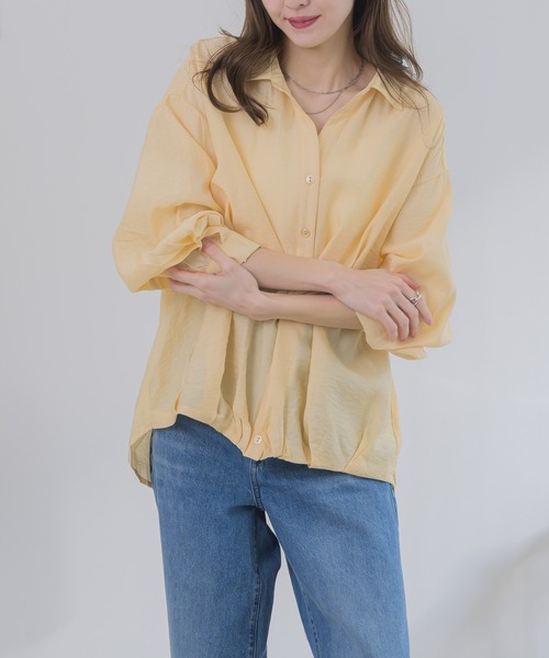 RU.TI.LE(ルチル)の「【RU.TI.LE】タックヘムシャツ(シャツ/ブラウス・レディース・ホワイト/ライトブルー/ブラック/イエロー・MEDIUM)」の9枚目の写真