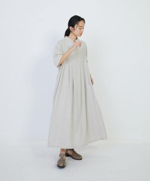 LOISIR（ロワズィール）の「エステルリネンヘリンボーンAラインワンピース（ワンピース・レディース・チェック・FREE）」の5枚目の写真