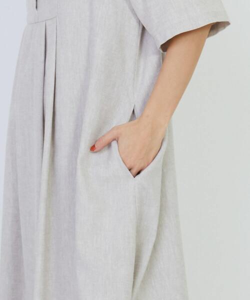 LOISIR（ロワズィール）の「エステルリネンヘリンボーンAラインワンピース（ワンピース・レディース・チェック・FREE）」の15枚目の写真