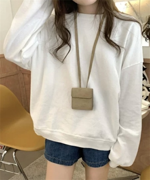 FREE STYLISTS(フリー スタイリスト)の「ゆったりサイズロングスリーブTシャツ(Tシャツ/カットソー・レディース・カーキ/パープル/マスタード/オレンジ/グリーン・FREE)」の14枚目の写真