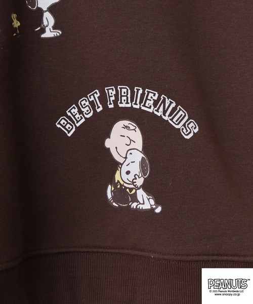 PEANUTS（ピーナッツ）の「PEANUTSランダム柄プルパーカー（パーカー・メンズ・ダークブラウン/アイボリー/ピンクベージュ・S/M/L）」の12枚目の写真