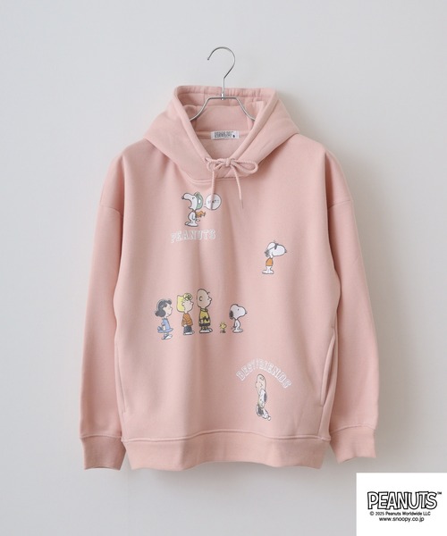 PEANUTS（ピーナッツ）の「PEANUTSランダム柄プルパーカー（パーカー・メンズ・ダークブラウン/アイボリー/ピンクベージュ・S/M/L）」の5枚目の写真