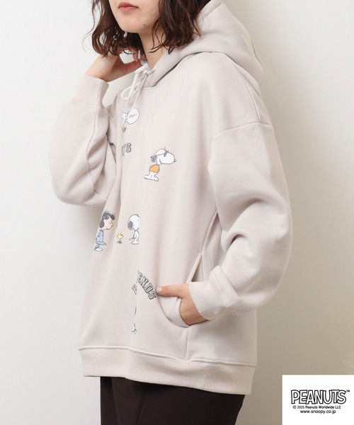 PEANUTS（ピーナッツ）の「PEANUTSランダム柄プルパーカー（パーカー・メンズ・ダークブラウン/アイボリー/ピンクベージュ・S/M/L）」の17枚目の写真