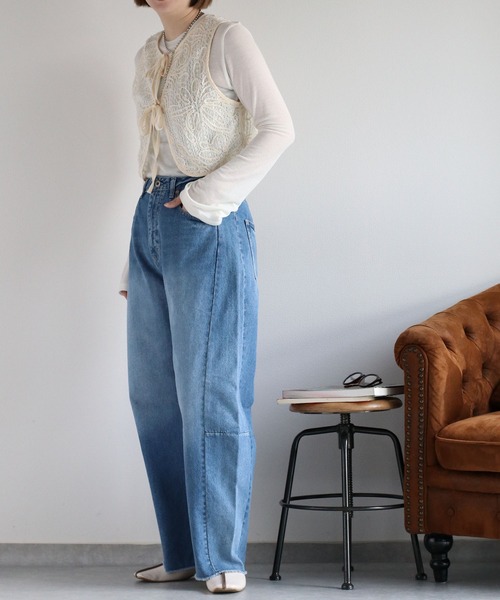cepo（セポ）の「〈セットアップ対応〉デニムバレルレッグパンツ（デニムパンツ・レディース・ブルー系2/ブルー系3・S/M/L）」の15枚目の写真