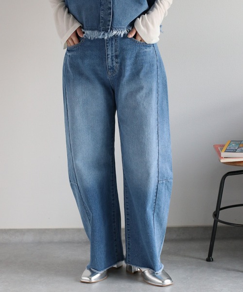 cepo（セポ）の「〈セットアップ対応〉デニムバレルレッグパンツ（デニムパンツ・レディース・ブルー系2/ブルー系3・S/M/L）」の7枚目の写真