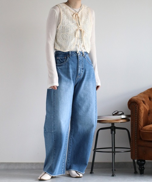 cepo（セポ）の「〈セットアップ対応〉デニムバレルレッグパンツ（デニムパンツ・レディース・ブルー系2/ブルー系3・S/M/L）」の13枚目の写真