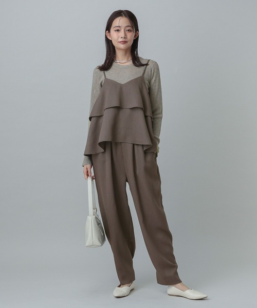 FINE リネンツイルサロペット　タイムセール Fashion Letter サロペット オーバーオール 大きいサイズ アシメ