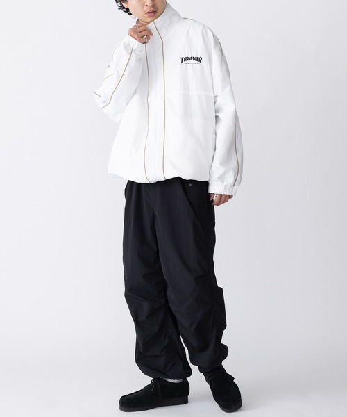 タグ付き✨MECRE シャーリング ライト ブルゾン ホワイト オーバーサイズ セール】【THRASHER】ナイロンタスラン パイピングブルゾン 017270